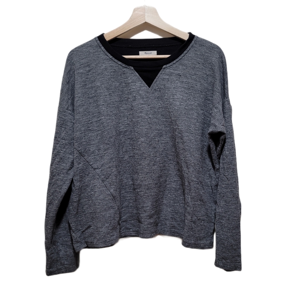 Madewell Gray Black Pullover Sweater Size L